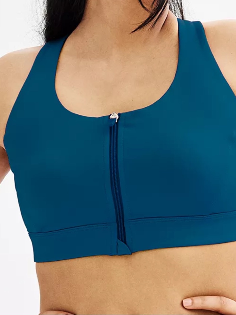 tek gear Front-Zip Sports Bra in Teal